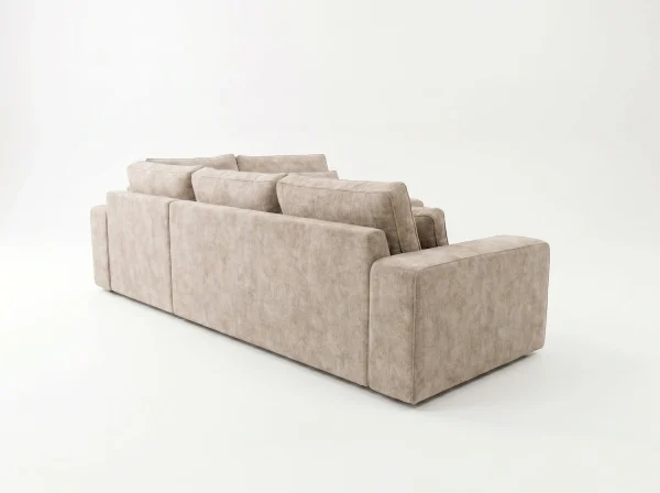 Lucca Modern Stone Textured Fabric Corner Sofa