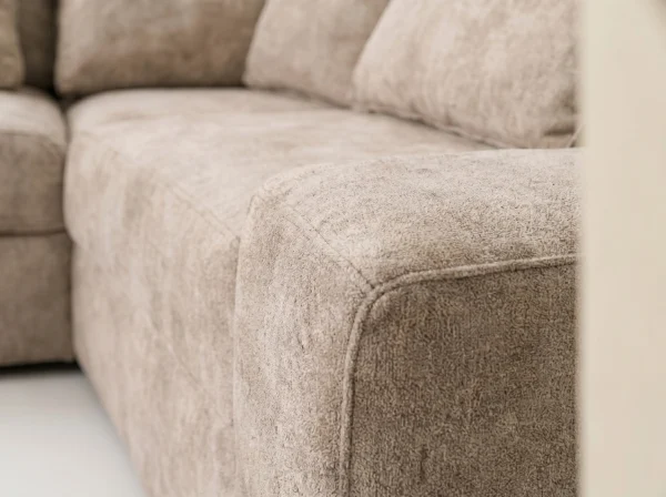Lucca Modern Stone Textured Fabric Corner Sofa