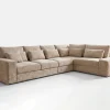 Lucca Modern Stone Textured Fabric Corner Sofa