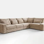 Lucca Modern Stone Textured Fabric Corner Sofa