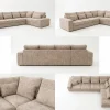 Lucca Modern Stone Textured Fabric Corner Sofa