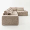 Lucca Modern Stone Textured Fabric Corner Sofa