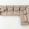 Lucca Modern Stone Textured Fabric Corner Sofa