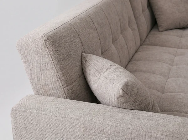 Milan Modern Light Taupe Fabric Corner Sofa Bed with Storage Chaise