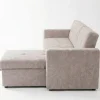Milan Modern Light Taupe Fabric Corner Sofa Bed with Storage Chaise