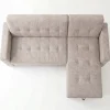 Milan Modern Light Taupe Fabric Corner Sofa Bed with Storage Chaise