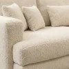 Santorini Oversized Cream Textured Fabric 4-Seater Sofa