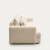 Santorini Oversized Cream Textured Fabric 4-Seater Sofa