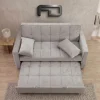Siena Modern Grey Velvet 3-Seater Pull-Out Sofa Bed