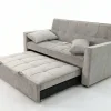 Siena Modern Grey Velvet 3-Seater Pull-Out Sofa Bed
