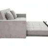 Siena Modern Grey Velvet 3-Seater Pull-Out Sofa Bed