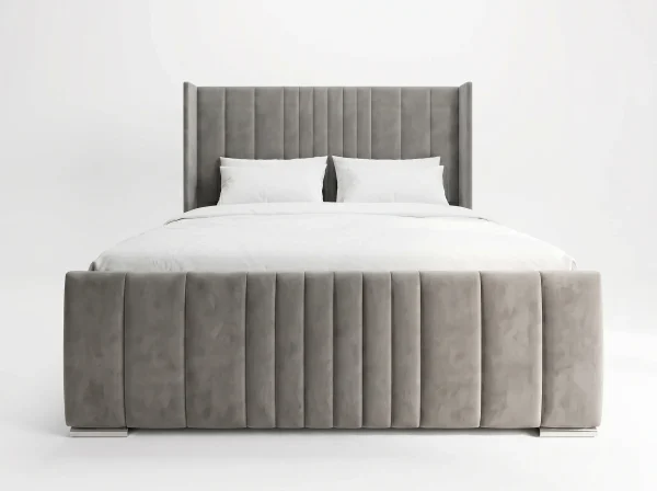 Mayfair Luxury Wingback Fluted Bed Frame – Bespoke Colours & Fabrics