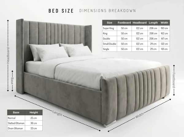 Mayfair Luxury Wingback Fluted Bed Frame – Bespoke Colours & Fabrics