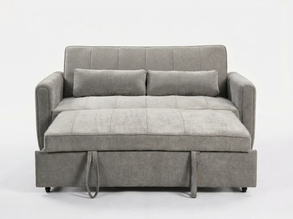 Apollo Premium Grey Fabric 2-Seater Pull-Out Sofa Bed