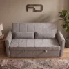 Apollo Premium Grey Fabric 2-Seater Pull-Out Sofa Bed