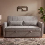 Apollo Premium Grey Fabric 2-Seater Pull-Out Sofa Bed