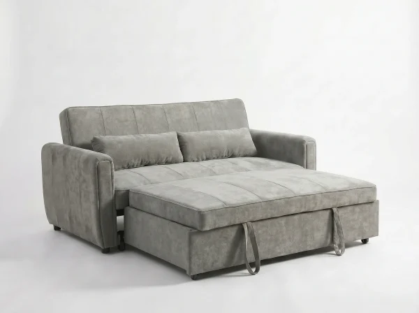 Apollo Premium Grey Fabric 2-Seater Pull-Out Sofa Bed