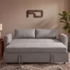 Apollo Premium Grey Fabric 2-Seater Pull-Out Sofa Bed