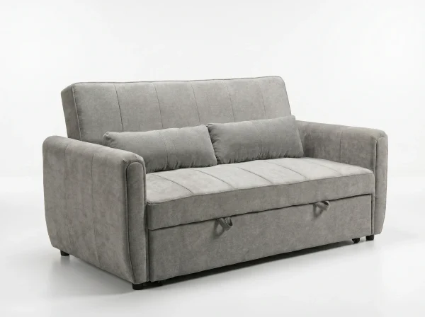 Apollo Premium Grey Fabric 2-Seater Pull-Out Sofa Bed