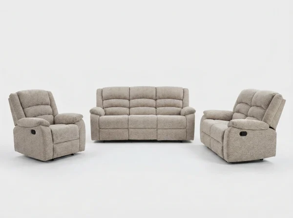 Arlington Premium Ortho-Comfort Sand Fabric Recliner Sofa Range