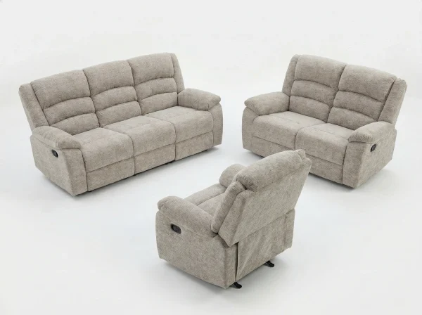 Arlington Premium Ortho-Comfort Sand Fabric Recliner Sofa Range