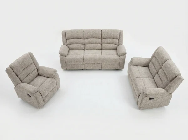 Arlington Premium Ortho-Comfort Sand Fabric Recliner Sofa Range