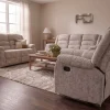 Arlington Premium Ortho-Comfort Sand Fabric Recliner Sofa Range