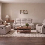 Arlington Premium Ortho-Comfort Sand Fabric Recliner Sofa Range