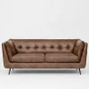 Brooklyn Vintage Brown Faux Leather 3+2+1 Sofa Suite