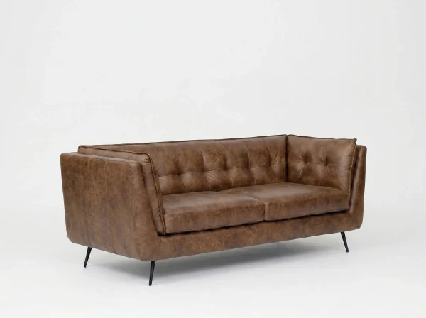 Brooklyn Vintage Brown Faux Leather 3+2+1 Sofa Suite