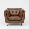 Brooklyn Vintage Brown Faux Leather 3+2+1 Sofa Suite