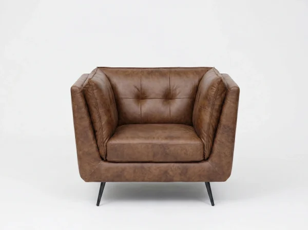 Brooklyn Vintage Brown Faux Leather 3+2+1 Sofa Suite