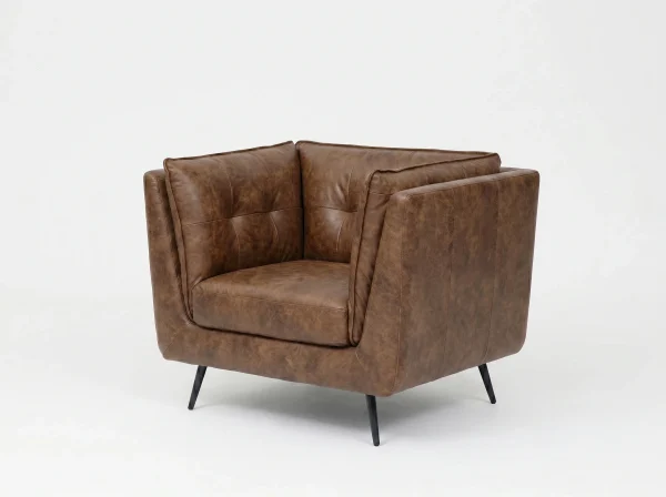 Brooklyn Vintage Brown Faux Leather 3+2+1 Sofa Suite