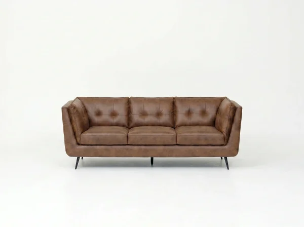 Brooklyn Vintage Brown Faux Leather 3+2+1 Sofa Suite