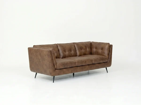 Brooklyn Vintage Brown Faux Leather 3+2+1 Sofa Suite