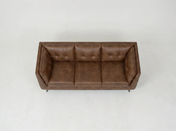 Brooklyn Vintage Brown Faux Leather 3+2+1 Sofa Suite