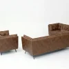 Brooklyn Vintage Brown Faux Leather 3+2+1 Sofa Suite