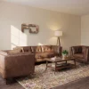 Brooklyn Vintage Brown Faux Leather 3+2+1 Sofa Suite