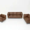 Brooklyn Vintage Brown Faux Leather 3+2+1 Sofa Suite