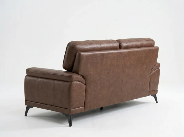Denver Contemporary Brown Leather 3+2+1 Sofa Suite