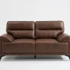 Denver Contemporary Brown Leather 3+2+1 Sofa Suite