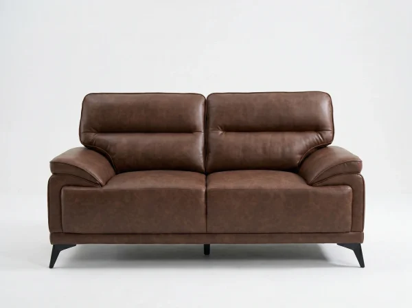 Denver Contemporary Brown Leather 3+2+1 Sofa Suite