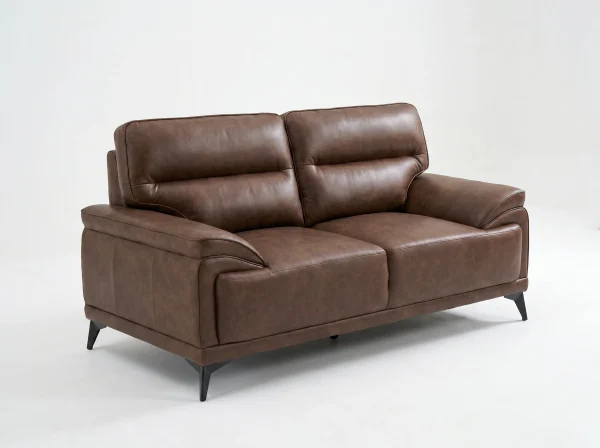 Denver Contemporary Brown Leather 3+2+1 Sofa Suite