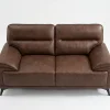 Denver Contemporary Brown Leather 3+2+1 Sofa Suite