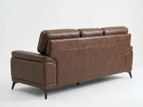 Denver Contemporary Brown Leather 3+2+1 Sofa Suite