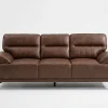 Denver Contemporary Brown Leather 3+2+1 Sofa Suite