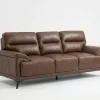 Denver Contemporary Brown Leather 3+2+1 Sofa Suite