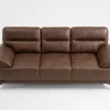 Denver Contemporary Brown Leather 3+2+1 Sofa Suite