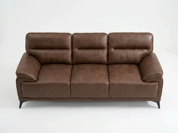 Denver Contemporary Brown Leather 3+2+1 Sofa Suite