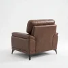 Denver Contemporary Brown Leather 3+2+1 Sofa Suite
